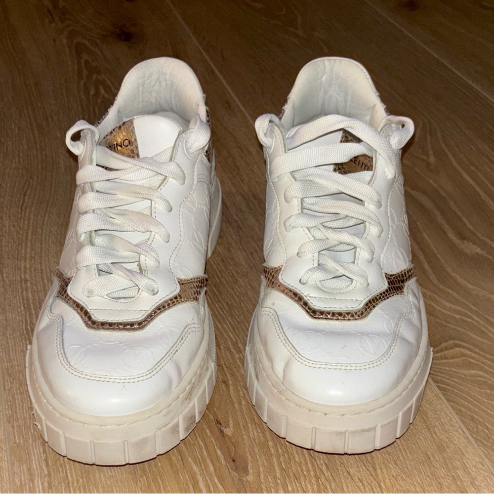 Valentino White and Tan Sneakers